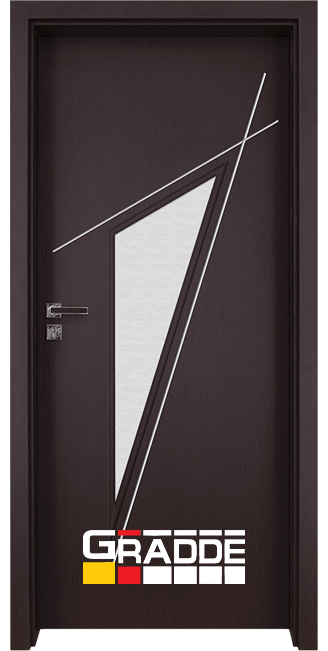 Интериорна врата Gradde, модел Kristall-Glas, цвят Орех Рибейра